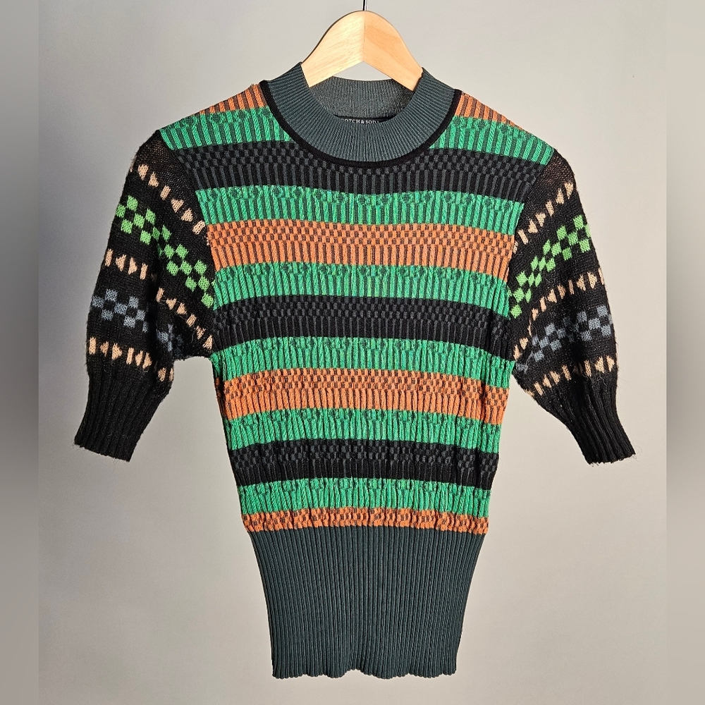 Scotch & Soda Maison Scotch 3/4 Sleeve Top Size Small